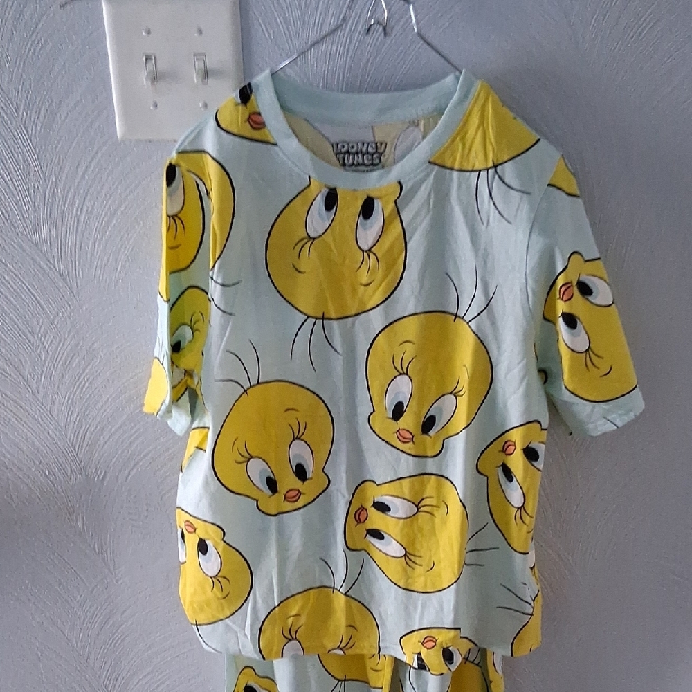 Warner Bros. Tweety Bird Pajama Set - Yellow and Light Blue XS - Picture 3 of 6